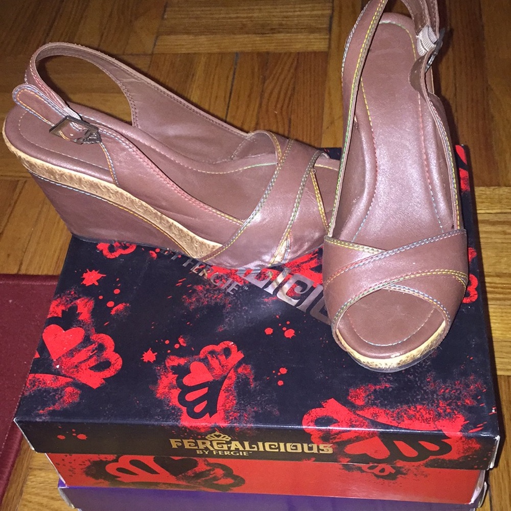 Fergalicious Brown /rainbow wedges